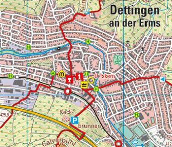 Ausschnitt aus der Wanderkarte 1:25 000