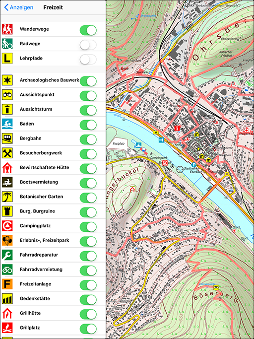 Erweiterte Freizeitinformationen - Routen und POI